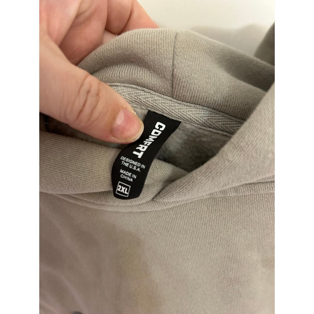 Comfrt Khaki Beige Heavyweight Hoodie size 2XL - Picture 3 of 5